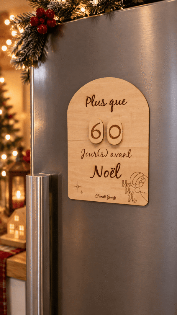 Calendrier de l’Avent en bois personnalisé – Compte à rebours de Noël