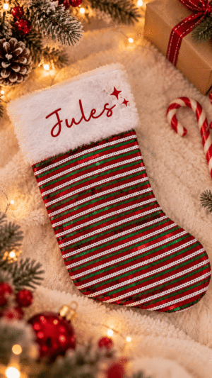 Petites chaussettes de Noël personnalisées – Une décoration unique pour les fêtes ! 🎁