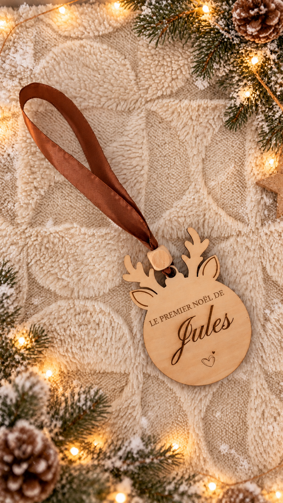 Suspension « Mon premier Noël » personnalisée en bois Suspension « Mon premier Noël » personnalisée en bois